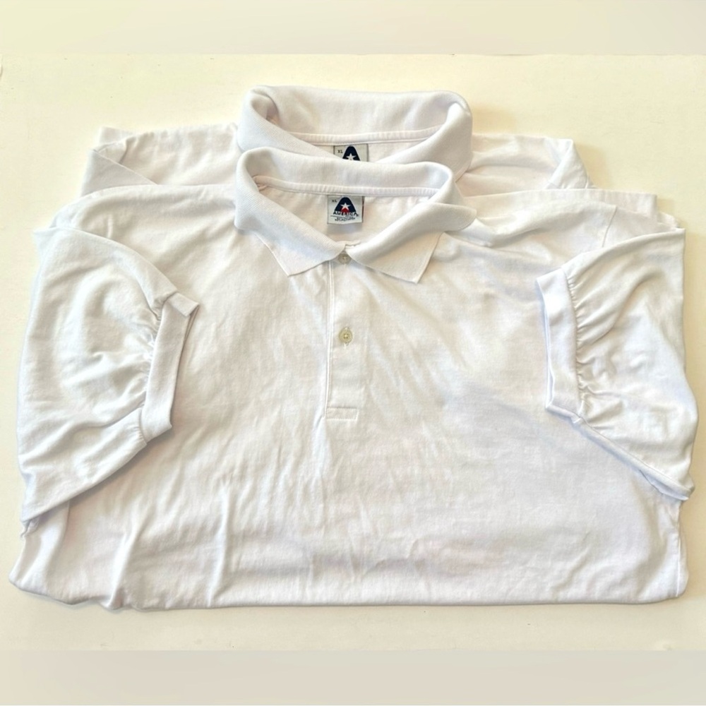 2 - America Project Men's Polo T-Shirt Sz:XL white
